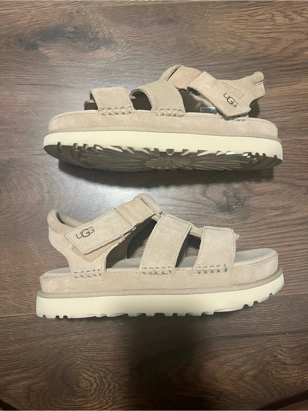UGG Goldenstrap Platform in Tan Sandals